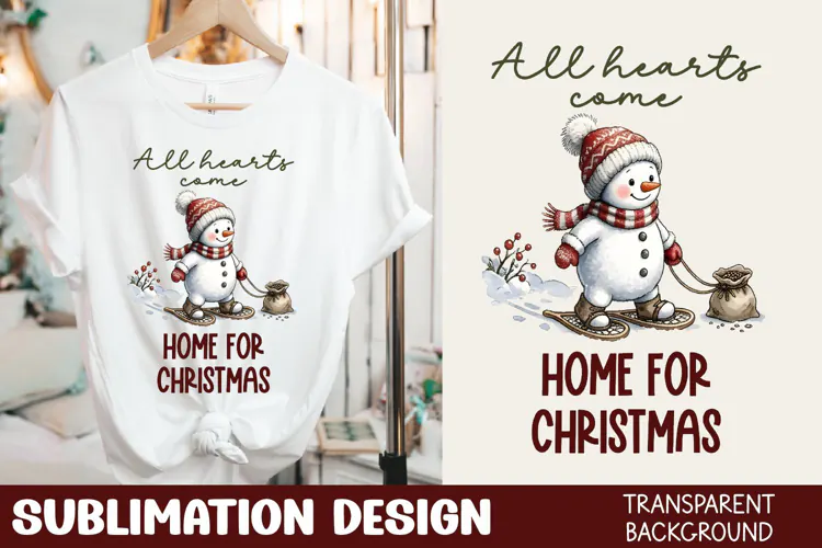 Home For Christmas Tshirt Sublimation
