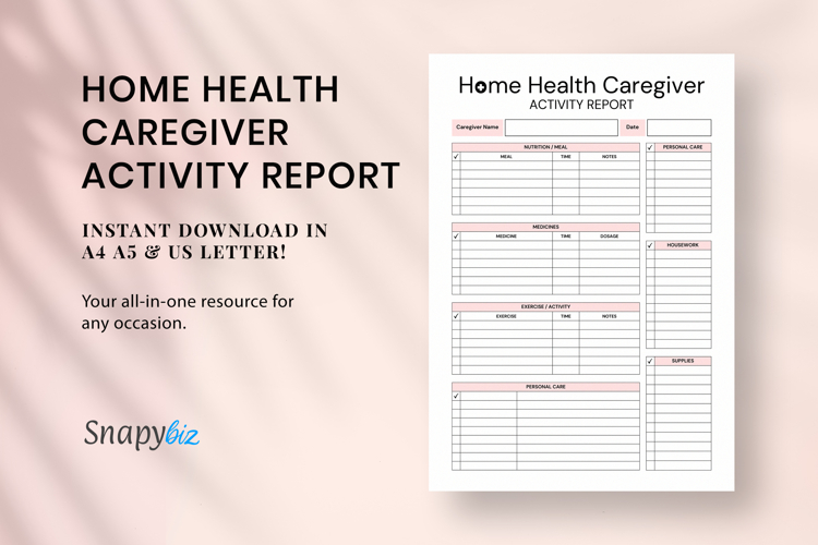 Printable Caregiver Forms Template PDF