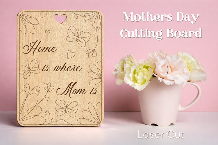 Mothers day cutting board, Mom gift laser engrave