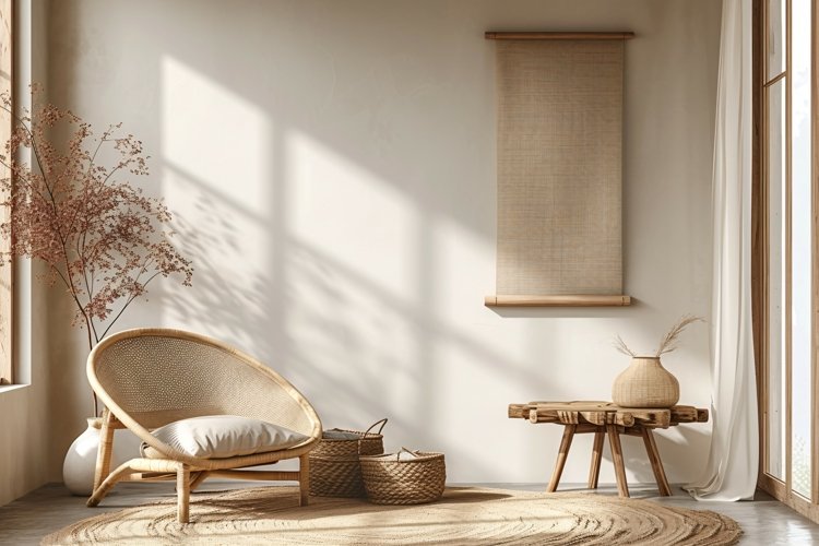 Scandinavian Interior Home With table On The Vase