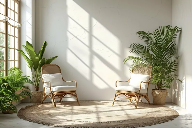 Home room office with chair & Plant vases