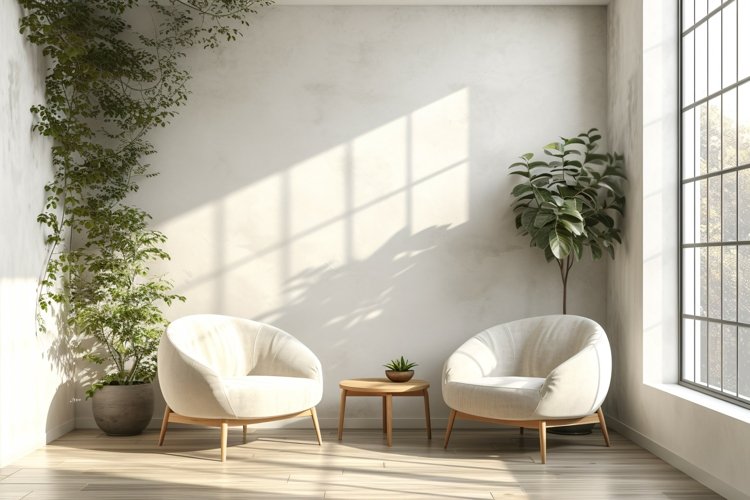 Home room office with chair & Plant vases example image 1