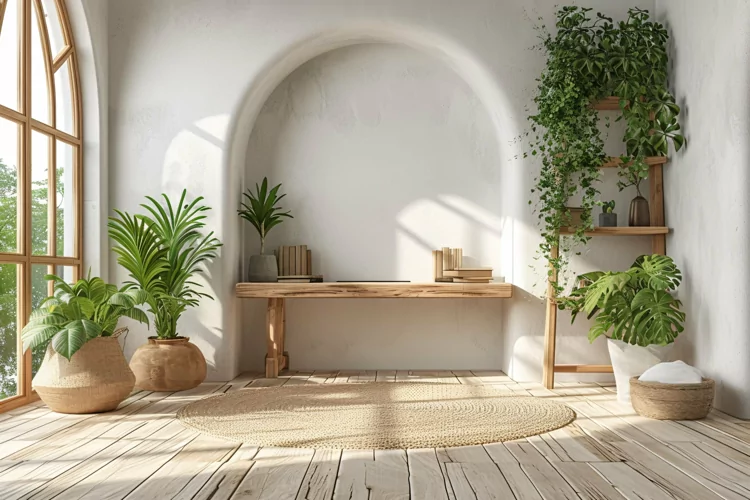 Home room office with chair & Plant vases