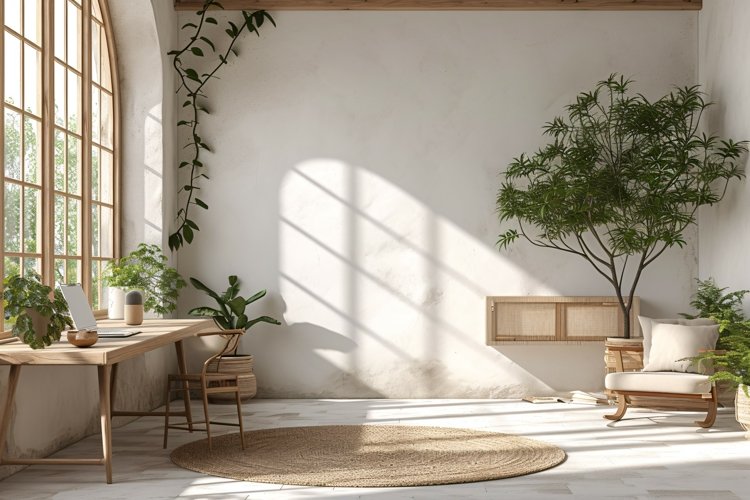 Home room office with chair & Plant vases example image 1