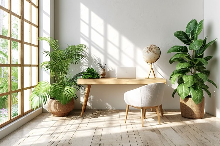 Home room office with chair & Plant vases example image 1