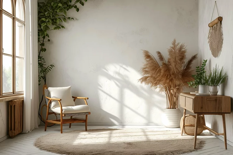 Home room office with chair & Plant vases