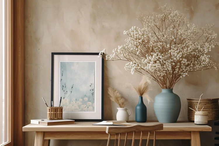 Home Office room vases on the table