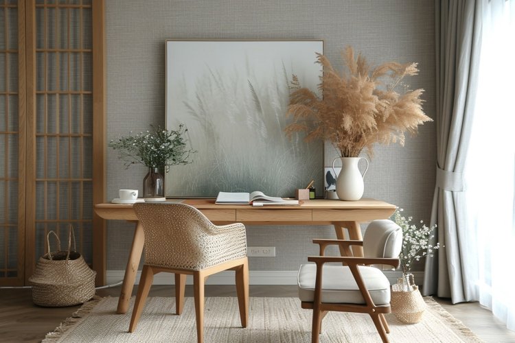 Home room Vases and Book Desk Sunlight from window example image 1