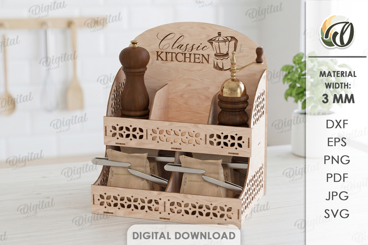 Kitchen Organizer Laser Cut. Home Organizer. Storage Box SVG
