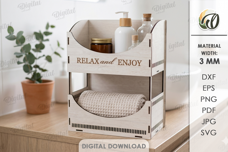 Home Organizer Laser Cut. Bathroom Organizer SVG