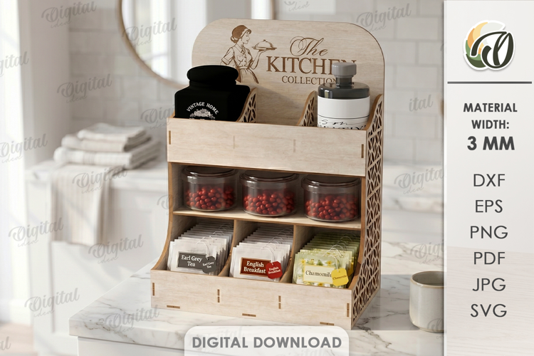 Kitchen Organizer Laser Cut. Home Organizer. Storage Box SVG
