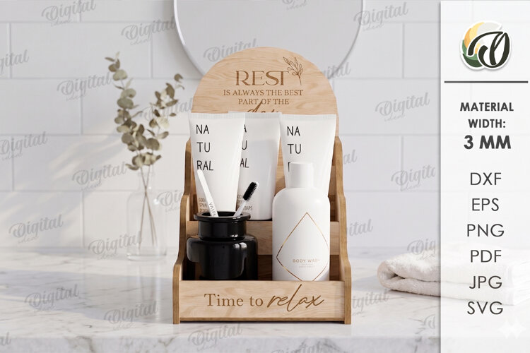 Home Organizer Laser Cut. Bathroom Organizer SVG example image 1
