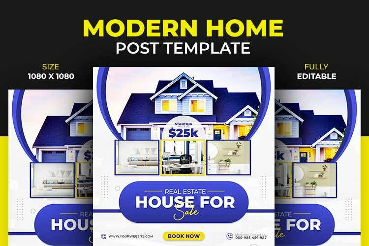 Home For Sale Property Social Media Post Banner Template