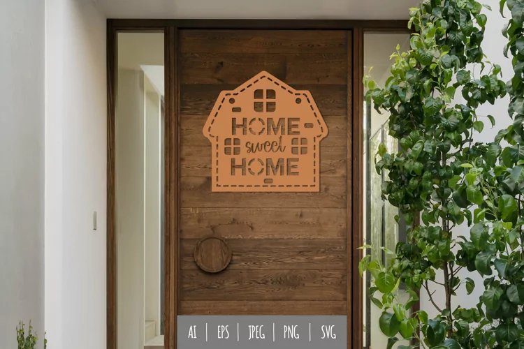 Home Sweet Home with Big House SVG