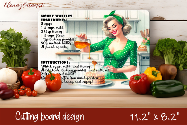 Vintage Pin Up Cutting Board | Retro Housewife