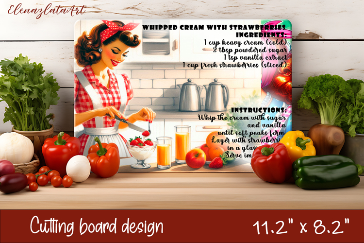 Vintage Pin Up Cutting Board | Retro Housewife