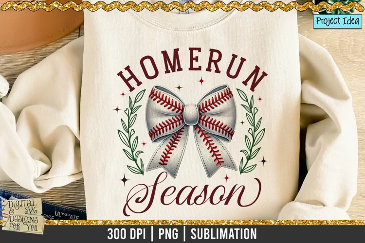 Homerun Season PNG / Baseball Coquette Bow PNG / Baseball