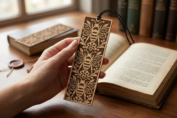 Honey Bee Bookmark Laser SVG Cut File