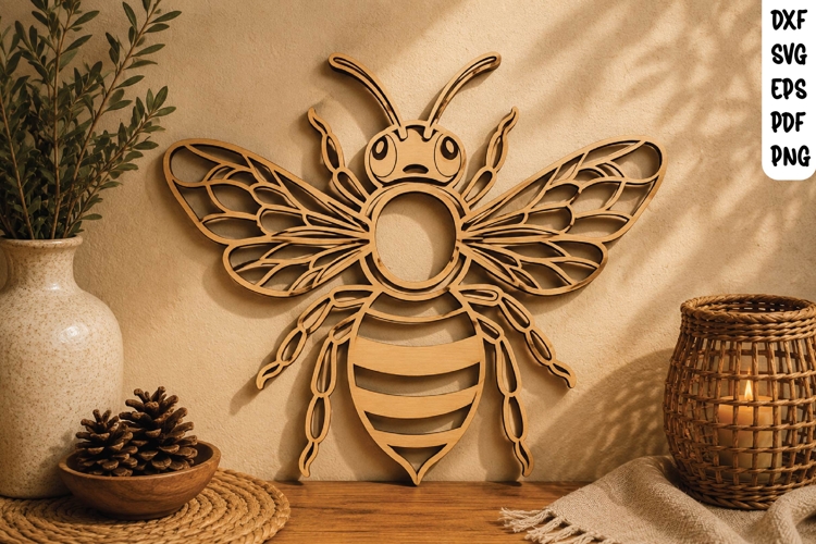 Honey Bee Wooden Wall Art SVG