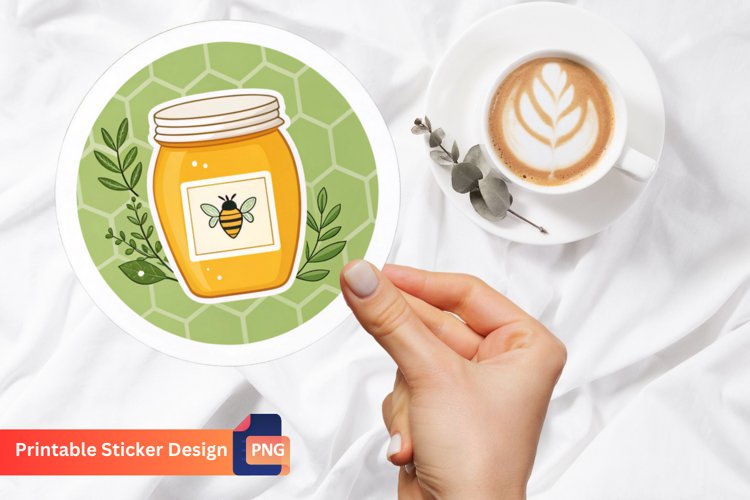 Honey Sticker, Natural Honey Sticker, Honey Jar Sticker
