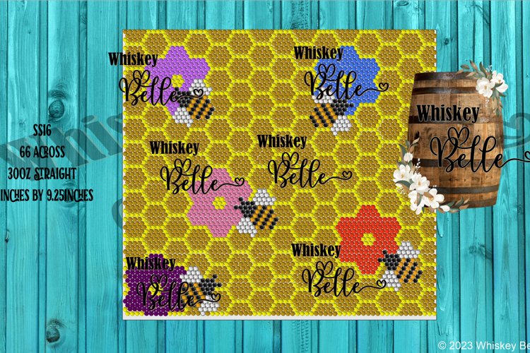 Honeycomb Bee Flowers SS16 30oz Rhinestone