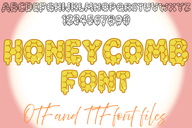 Honeycomb Lettering ABC Text Bee Font Alphabet OTF Type