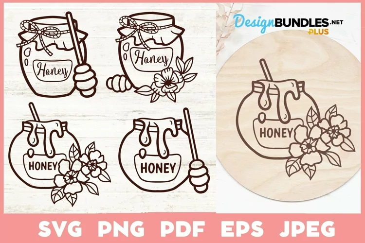 Honeypot Drawing SVG| Line Art Beekeeping Cut File