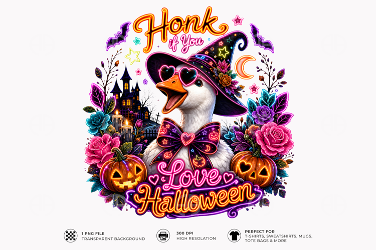 Honk If You Love Halloween Goose Sublimation T-Shirt Design