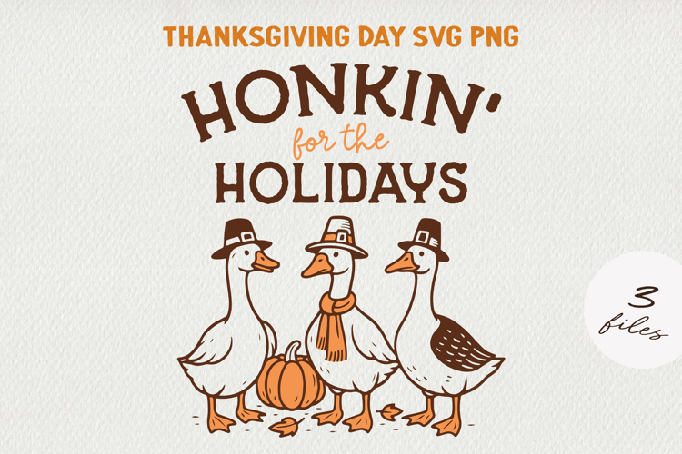 Thanksgiving Goose Quote Clipart | Retro Fall PNG SVG