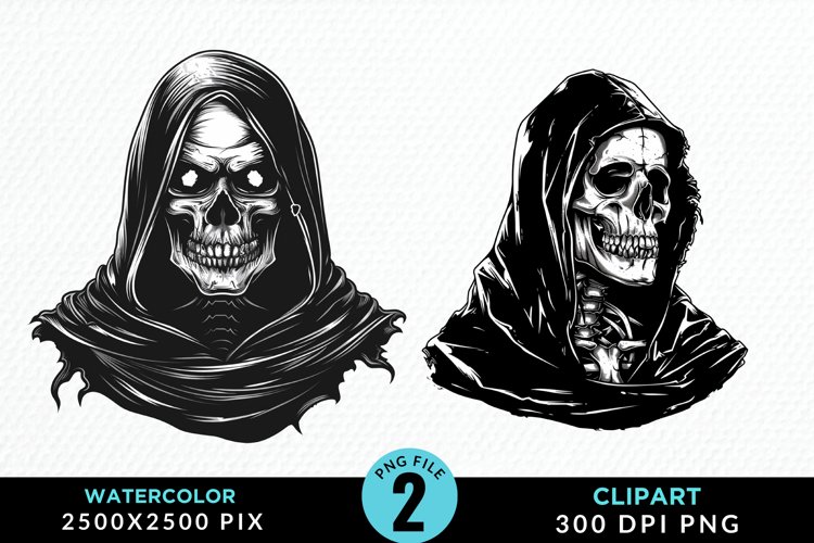 Hood Skeleton Sublimation Clipart