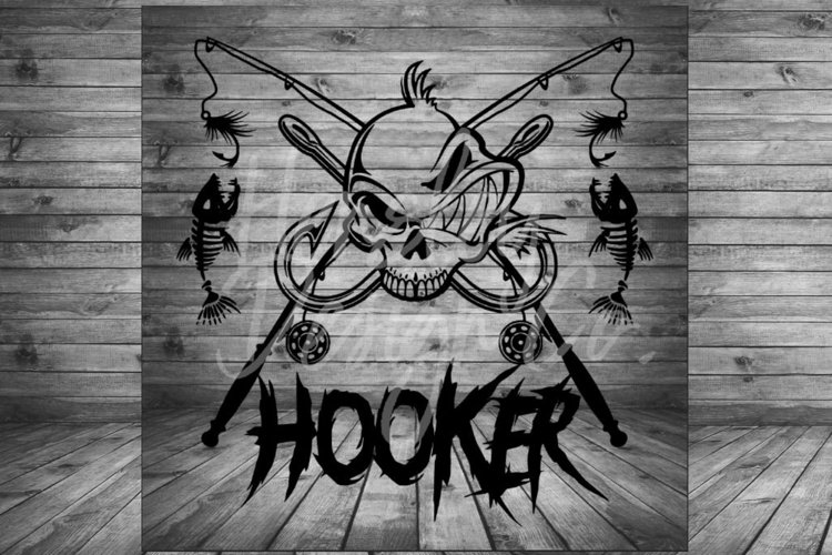 Fishing Hooker Skull Design example image 1