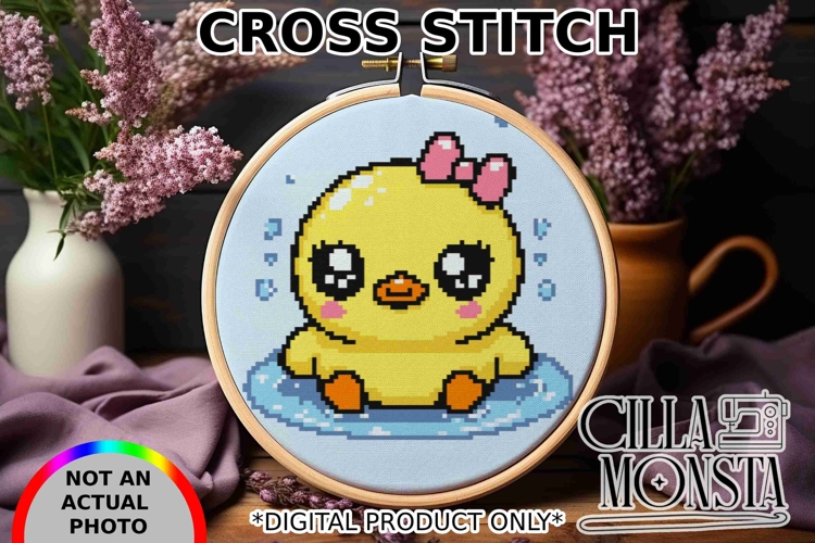 Kawaii Duck Graph Cross Stitch
