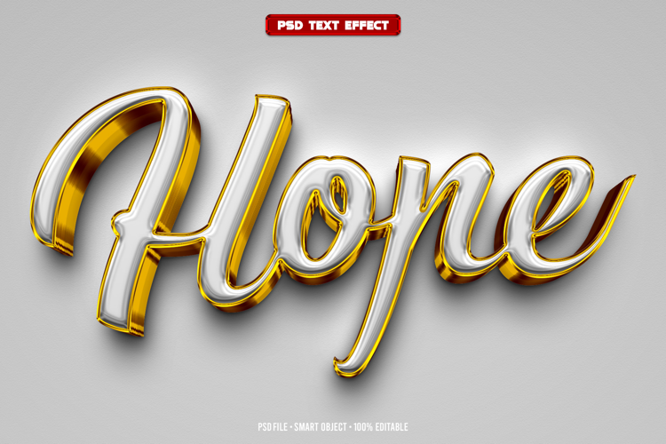 Hope 3D editable text effect