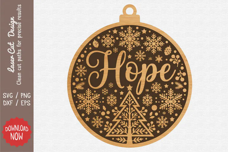 Hope Christmas Ornament SVG