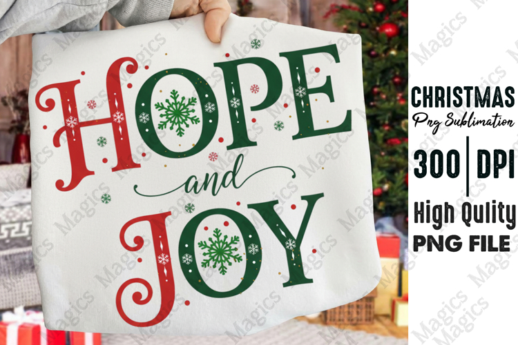 Hope & Joy Holiday Quote Sublimation