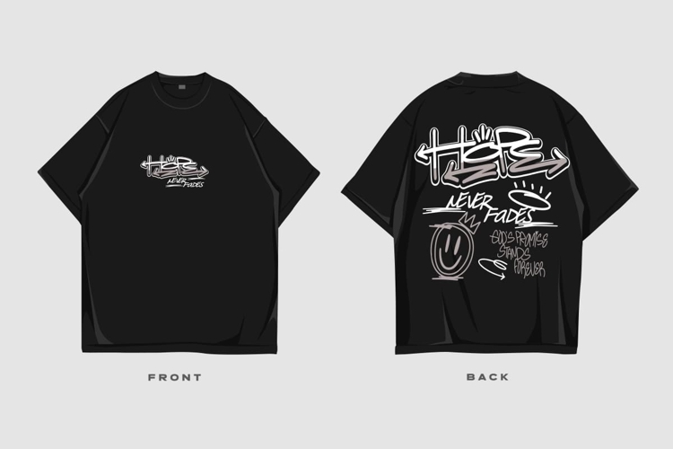 Hope Never Fades Spiritual Quotes, Christian Graffiti Tee