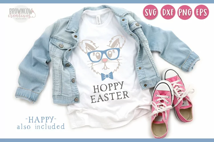 Hoppy Easter, Happy Easter Farmhouse SVG