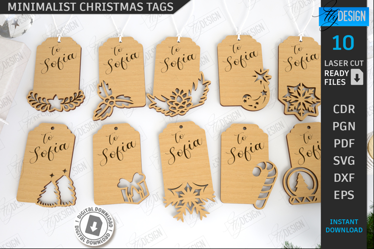 Mini Christmas Tags Laser Cut Bundle |Gift Tags| Xmas Signs