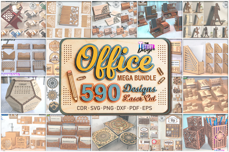 Office Mega Bundle Laser Cut | Office Decor and Supplies SVG