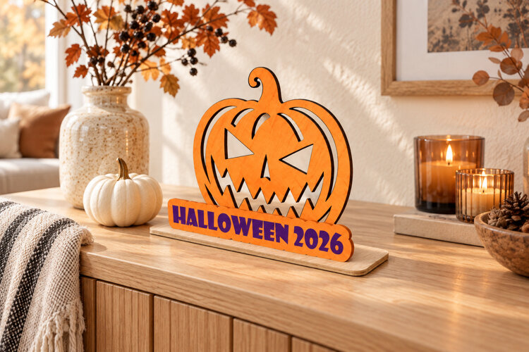Halloween 2026 Pumpkin Tabletop Stand Cut Files example image 1