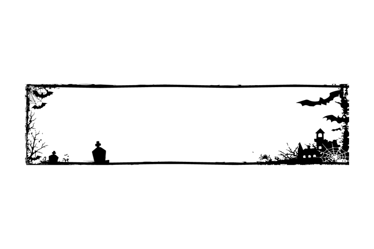 Horizontal banner and poster frame art silhouette halloween