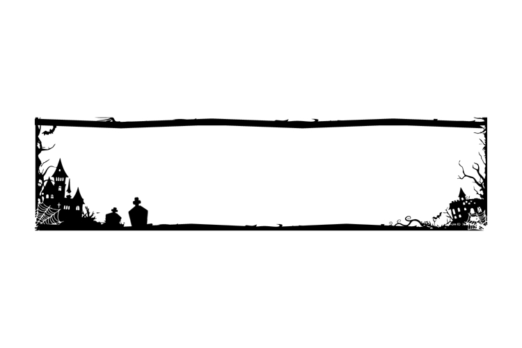 Horizontal banner and poster frame art silhouette halloween