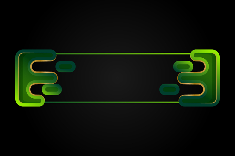 Horizontal banner border gradient and gold template vector