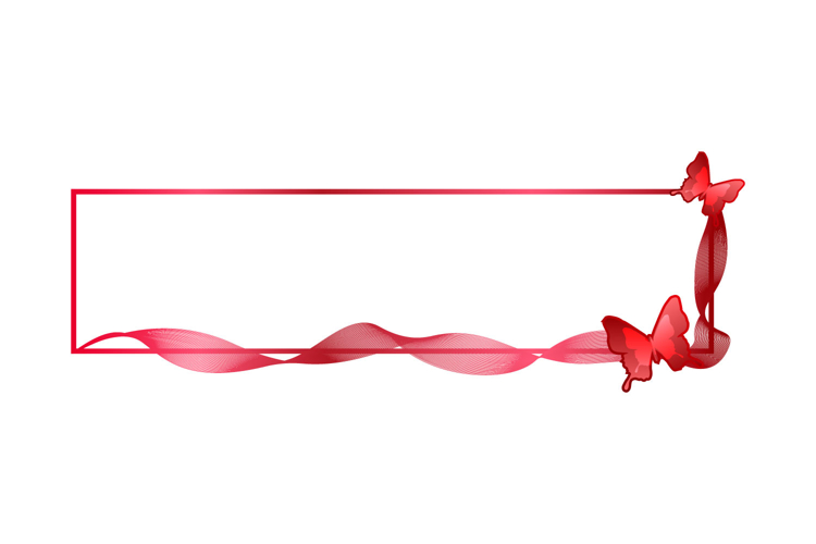 Horizontal frame and border art ornament with butterfly char example image 1