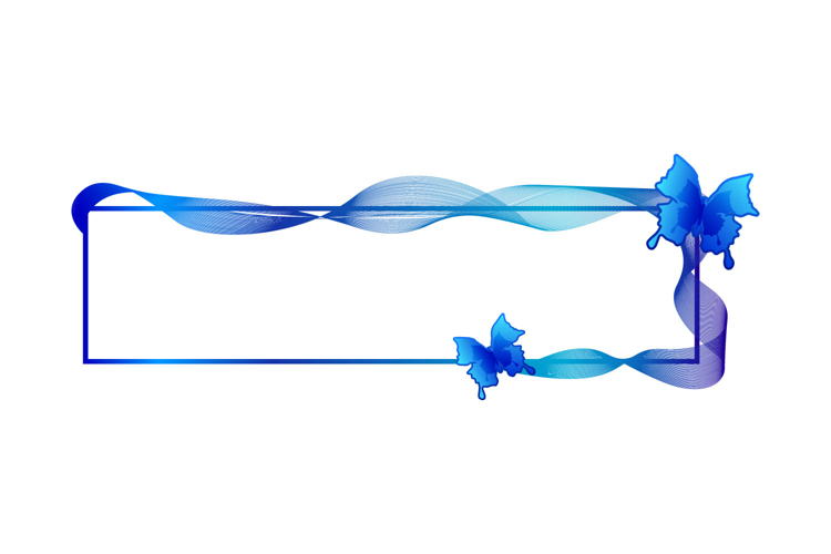 Horizontal frame and border art ornament with butterfly char