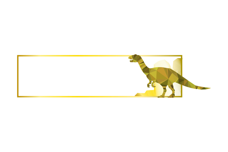 Horizontal frame art ornament with polygonal dinosaur charac example image 1
