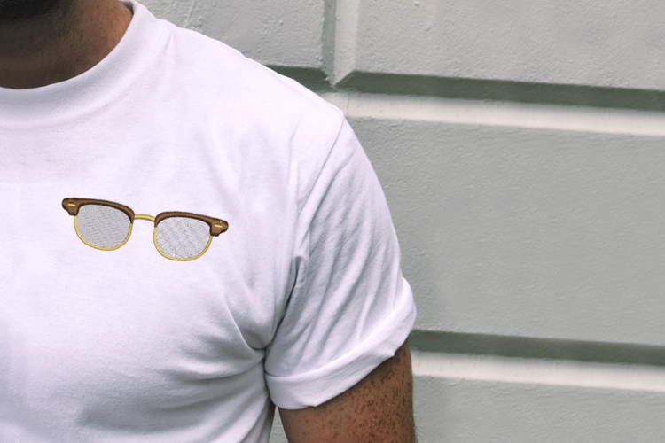 Vintage Horn Rim Glasses Embroidery File