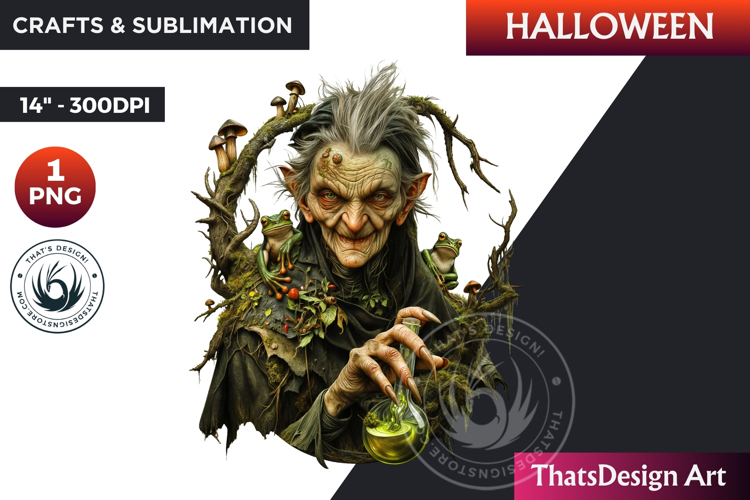 Horrific Halloween Witch Clipart, spooky Bad witch PNG