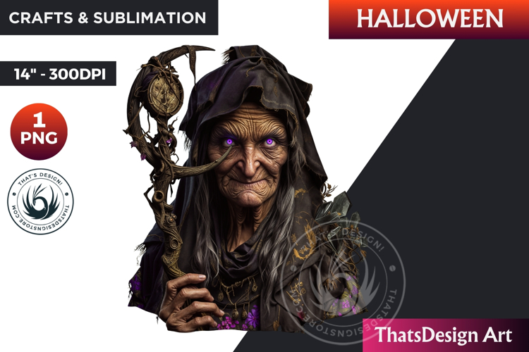 Horrific Halloween Witch Clipart, spooky Bad witch PNG
