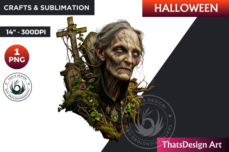 Horrific Halloween Witch Clipart, spooky Bad witch PNG